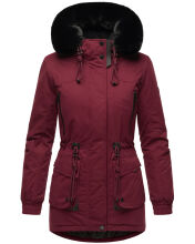 Navahoo Olessaa Damen halblange Winterjacke mit Kapuze Bordeaux XXL - Gr. 44