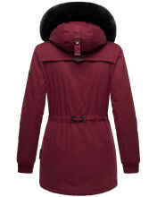 Navahoo Olessaa Damen halblange Winterjacke mit Kapuze Bordeaux XXL - Gr. 44