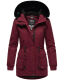 Navahoo Olessaa Damen halblange Winterjacke mit Kapuze Bordeaux XXL - Gr. 44