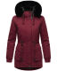 Navahoo Olessaa Damen halblange Winterjacke mit Kapuze Bordeaux XXL - Gr. 44