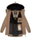 Navahoo Olessaa Damen halblange Winterjacke mit Kapuze Taupe XXL - Gr. 44