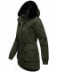 Navahoo Olessaa Damen halblange Winterjacke mit Kapuze Olive XS - Gr. 34