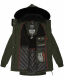 Navahoo Olessaa Damen halblange Winterjacke mit Kapuze Olive XS - Gr. 34