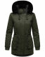 Navahoo Olessaa Damen halblange Winterjacke mit Kapuze Olive S - Gr. 36