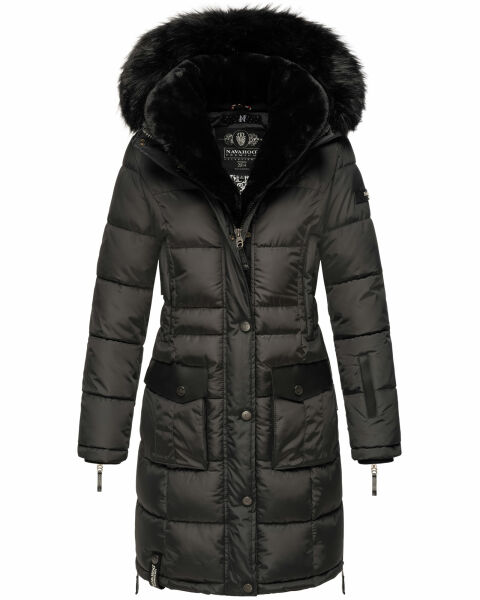 Navahoo Sinja Damen Winter Parka Jacke mit Kapuze Anthrazit-Gr.S