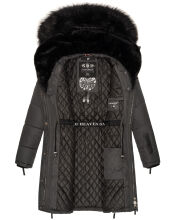 Navahoo Sinja Damen Winter Parka Jacke mit Kapuze Anthrazit-Gr.S