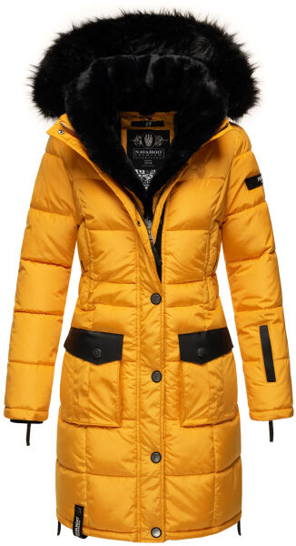 Navahoo Sinja Damen Winter Parka Jacke mit Kapuze Gelb-Gr.S