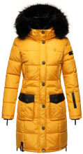 Navahoo Sinja Damen Winter Parka Jacke mit Kapuze Gelb-Gr.S