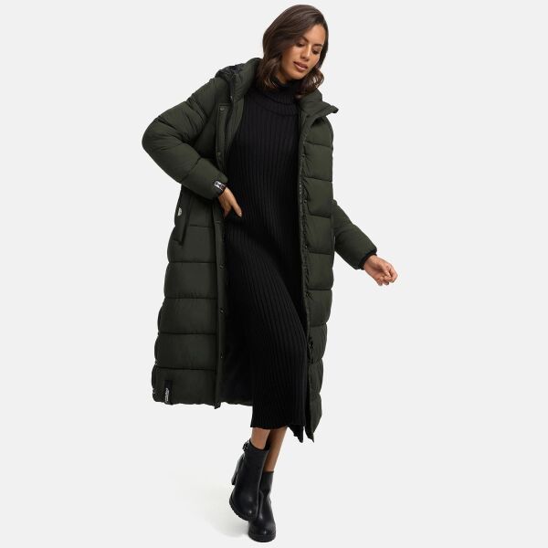Navahoo Isalie ladies long winter jacket quilted Dark-Olive-Gr.XL