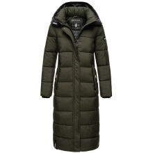 Navahoo Isalie ladies long winter jacket quilted Dark-Olive-Gr.XL