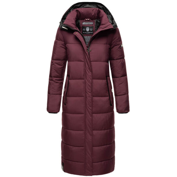 Navahoo Isalie Damen lange Winterjacke gesteppt Weinrot-Gr.XS