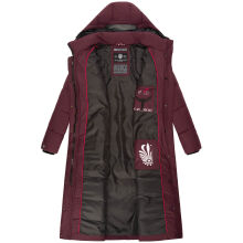 Navahoo Isalie Damen lange Winterjacke gesteppt Weinrot-Gr.XS