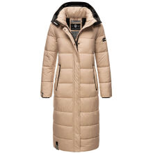 Navahoo Isalie ladies long winter jacket quilted Taupe-Gr.S