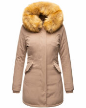 Marikoo Karmaa Damen Parka Winterjacke warm gefüttert Taupe Größe M - Gr. 38