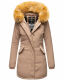 Marikoo Karmaa Damen Parka Winterjacke warm gefüttert Taupe Größe M - Gr. 38