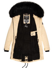 Navahoo Luluna Princess Damen Kunstfell Winterjacke Beige Größe XS - Gr. 34