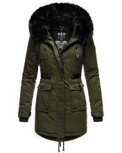 Navahoo Luluna Princess Damen Kunstfell Winterjacke Olive Größe XS - Gr. 34