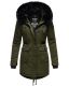 Navahoo Luluna Princess Damen Kunstfell Winterjacke Olive Größe XS - Gr. 34