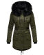Navahoo Luluna Princess Damen Kunstfell Winterjacke Olive Größe XS - Gr. 34