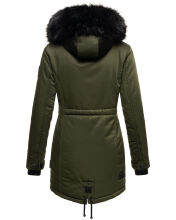 Navahoo Luluna Princess Damen Kunstfell Winterjacke Olive Größe S - Gr. 36