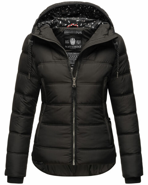 Navahoo Renesmee Damen Winter Steppjacke mit Kapuze Schwarz-Gr.XS