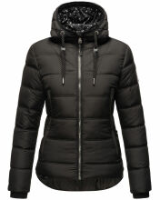 Navahoo Renesmee Damen Winter Steppjacke mit Kapuze Schwarz-Gr.XS