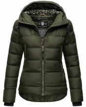 Navahoo Renesmee Damen Winter Steppjacke mit Kapuze Olive-Gr.XS