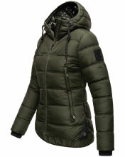 Navahoo Renesmee Damen Winter Steppjacke mit Kapuze Olive-Gr.XS