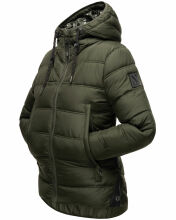 Navahoo Renesmee Damen Winter Steppjacke mit Kapuze Olive-Gr.XS