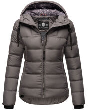 Navahoo Renesmee Damen Winter Steppjacke mit Kapuze Dunkelgrau-Gr.XS