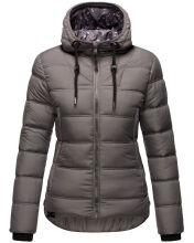 Navahoo Renesmee Damen Winter Steppjacke mit Kapuze Dunkelgrau-Gr.XS