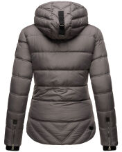 Navahoo Renesmee Damen Winter Steppjacke mit Kapuze Dunkelgrau-Gr.XS