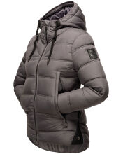 Navahoo Renesmee Damen Winter Steppjacke mit Kapuze Dunkelgrau-Gr.XS
