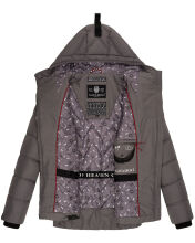Navahoo Renesmee Damen Winter Steppjacke mit Kapuze Dunkelgrau-Gr.XS