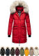 Marikoo Chaskaa ladies long winter quilted jacket with faux fur collar