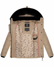 Marikoo Qesraa Damen Winterjacke B884 Taupe Größe XS - Gr. 34