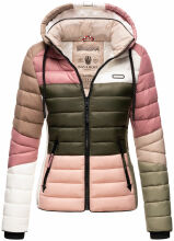 Navahoo Lulana Damen Steppjacke Colour Blocking Design Kulti-Natur-Gr.XS