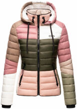Navahoo Lulana Damen Steppjacke Colour Blocking Design Kulti-Natur-Gr.XS