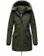 Navahoo Freezestoorm Damen Parka Winterjacke gefüttert mit Kapuze Olive Größe XS - Gr. 34