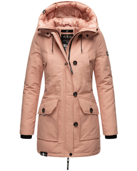 Navahoo Freezestoorm Damen Parka Winterjacke gefüttert mit Kapuze Rosa Größe XS - Gr. 34