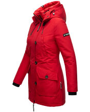 Navahoo Freezestoorm Damen Parka Winterjacke gefüttert mit Kapuze Rot Größe XS - Gr. 34