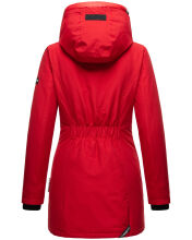 Navahoo Freezestoorm Damen Parka Winterjacke gefüttert mit Kapuze Rot Größe XS - Gr. 34