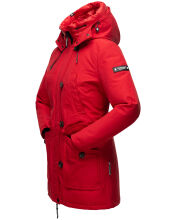 Navahoo Freezestoorm Damen Parka Winterjacke gefüttert mit Kapuze Rot Größe XS - Gr. 34