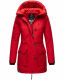 Navahoo Freezestoorm Damen Parka Winterjacke gefüttert mit Kapuze Rot Größe XS - Gr. 34