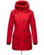 Navahoo Freezestoorm Damen Parka Winterjacke gefüttert mit Kapuze Rot Größe XS - Gr. 34