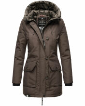 Navahoo Freezestoorm Damen Parka Winterjacke gefüttert mit Kapuze Anthrazit Größe XS - Gr. 34