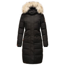 Marikoo Schneesternchen ladies long winter hooded quilted jacket Schw.-Gr.M