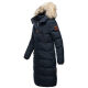 Marikoo Schneesternchen ladies long winter hooded quilted jacket Navy-Gr.S