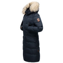 Marikoo Schneesternchen ladies long winter hooded quilted jacket Navy-Gr.XL