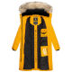 Marikoo Schneesternchen Damen lange Winter Steppjacke mit Kapuze Gelb XS - Gr. 34